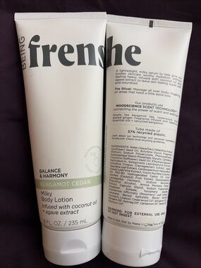 (2) Being Frenshe Balance & Harmony Milky Body Lotions- Bergamot Cedar Scent NEW